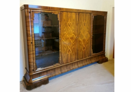 Biblioteka gabinetowa Art Deco. Ok. 1930 rok. Orzech. 